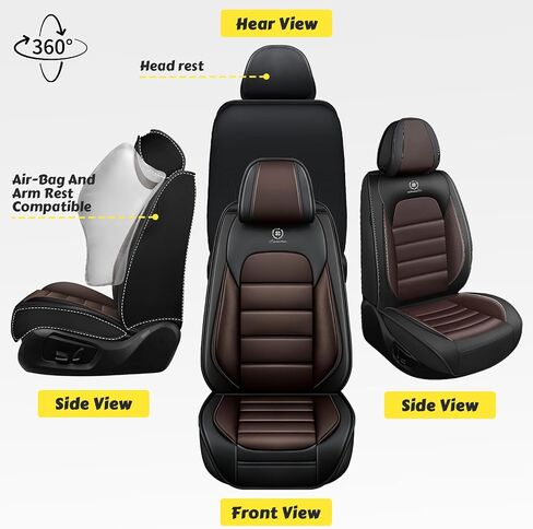 ILMO Fit for Chevy Trailblazer 2021-2025 Car Seat Covers, Waterproof Leather Seat Cover, Full Coverage with Compatible Airbag Seat Protector(Classic Black, 5 Seat-Luxury) in Kuwait