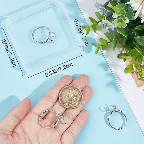Beebeecraft 1 Box 4Pcs 2 Colors 4 Claw Prong Ring Settings 18K Gold & Platinum Plated Adjustable Blanks Finger Ring Bases Components for DIY Ring Jewelry Making in Saudi Arabia