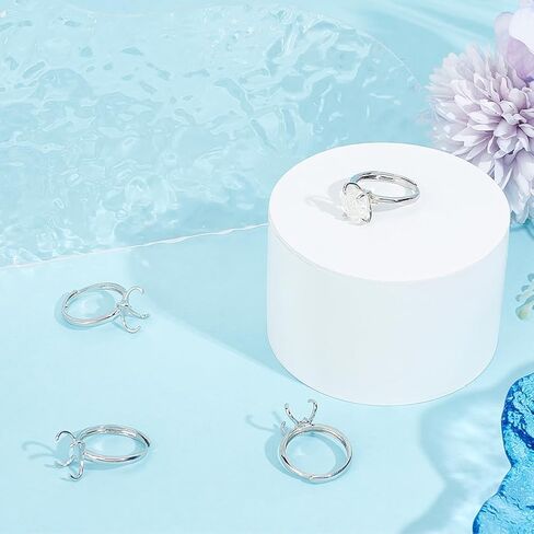 Beebeecraft 1 Box 4Pcs 2 Colors 4 Claw Prong Ring Settings 18K Gold & Platinum Plated Adjustable Blanks Finger Ring Bases Components for DIY Ring Jewelry Making in Saudi Arabia