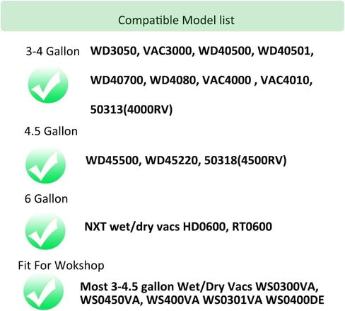 10 Packs VF3502 Size A Dust bags fit for Ridgid 12 to 16 Gallon Wet/Dry Vacs 23743 in Kuwait