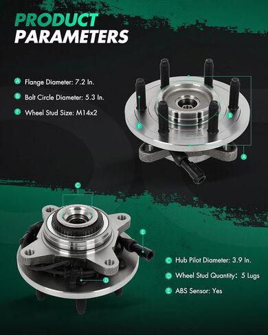 SCITOO 515043 4WD 1PC Wheel hub Bearing Left Right Front for 2000-2006 for Ford Expedition for Lincoln Navigator 6 Lug w/ABS in Saudi Arabia