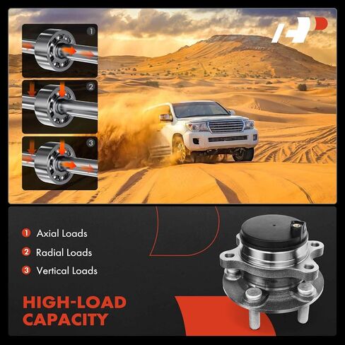 A-Premium 2 x Rear Wheel Bearing and Hub Assembly with 5-Lug Compatible with Ford Edge 2015-2020, Lincoln Continental 2017-2020, MKX 2016-2018, FWD Only in Saudi Arabia