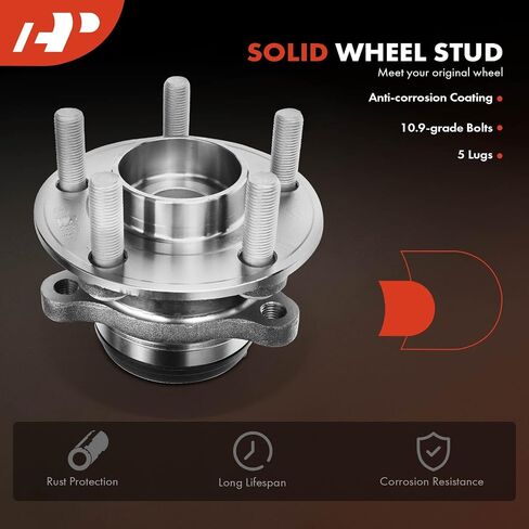 A-Premium 2 x Rear Wheel Bearing and Hub Assembly with 5-Lug Compatible with Ford Edge 2015-2020, Lincoln Continental 2017-2020, MKX 2016-2018, FWD Only in Saudi Arabia