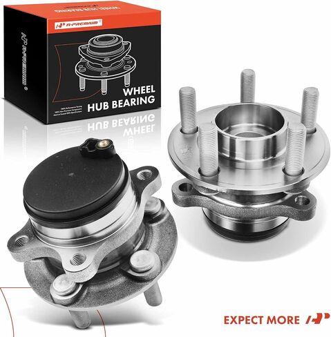 A-Premium 2 x Rear Wheel Bearing and Hub Assembly with 5-Lug Compatible with Ford Edge 2015-2020, Lincoln Continental 2017-2020, MKX 2016-2018, FWD Only in Saudi Arabia