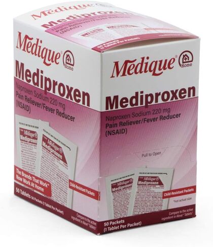 Medique @ Home Mediproxen Compare Active Ingredient to Aleve 50 x 1 (Child Resistant Packaging), White (73750) in Saudi Arabia