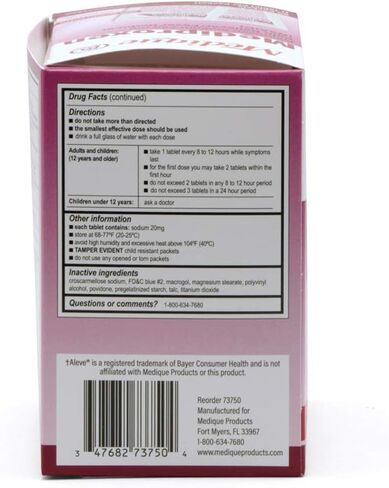 Medique @ Home Mediproxen Compare Active Ingredient to Aleve 50 x 1 (Child Resistant Packaging), White (73750) in Saudi Arabia