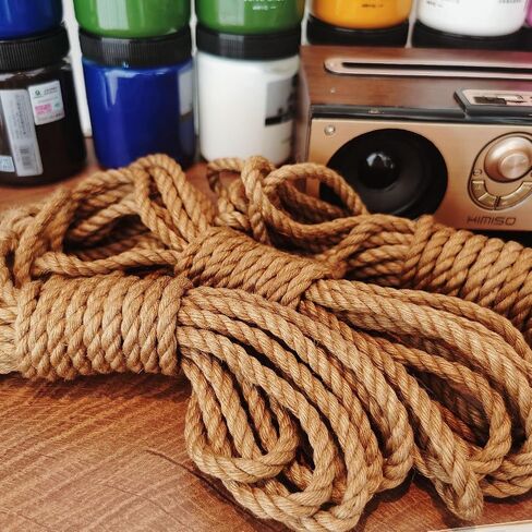 Shibari Rope, Natural Jute Rope，Skin Friendly Soft Durable，7MM Multipurpose Long Satin Braided Twisted 3* (7mm, Meter, 10) in Kuwait