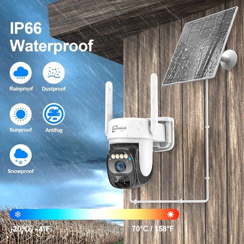 4G LTE Cellular Security Camera Wireless Outdoor مع بطاقة SIM و 64 جيجا بايت Micro SD ، لا توجد كاميرا أمان شمسية WiFi مع وصول عن بُعد وتنبيهات الحركة وصفارات الإنذار وتتبع الإنسان التلقائي والتشغيل in Kuwait