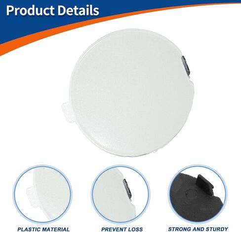 ACROPIX Front Left Driver Side Car Bumper Tow Hook Cover Tow Cover Cap Crystal White Pearl Fit for Mazda CX-3 2016-2021 No.D10J50A12A - Pack of 1 in Saudi Arabia