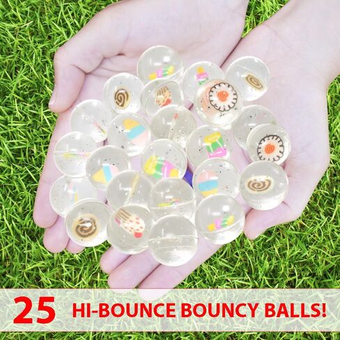 25 Bouncy Balls for Kids Party Favors | Colorful Frosted Bouncy Ball 27mm | Superball Small Rubber Balls for Kids in Kuwait