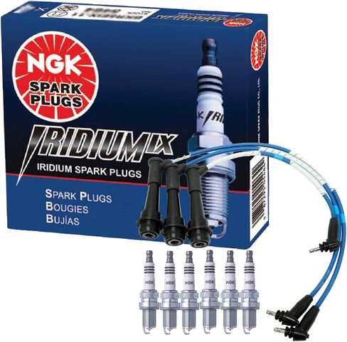 NGK Wire & 6 Iridium IX Spark Plugs مجموعة لكزس GS300 IS300 3.0 L6 in Saudi Arabia