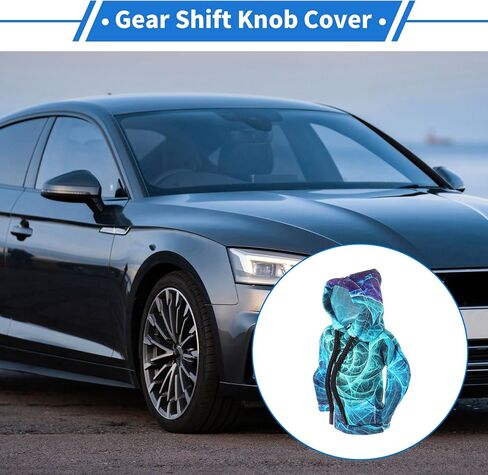 Gear Shift Cover Cover Cover Stick Sticktting Protector 17x16cm/6.69 "x6.3" Blue Green Green Polyester 1 PC Hoodie Manual Universal in Saudi Arabia