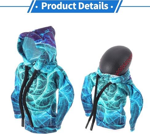 Gear Shift Cover Cover Cover Stick Sticktting Protector 17x16cm/6.69 "x6.3" Blue Green Green Polyester 1 PC Hoodie Manual Universal in Saudi Arabia