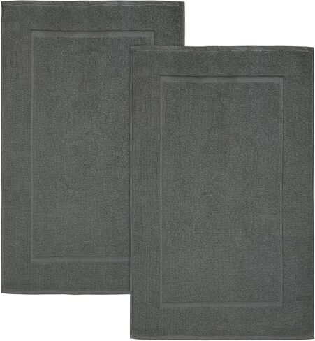 Bliss Casa Premium 100% Ring Spun Cotton Bath Mat, Bathroom Floor Towel Set - Pack of 2 Super Soft & Absorbent Luxury Hotel, Spa, Shower & Bath Tub Floor Mats Machine Washable 32"x20" (Grey) in Saudi Arabia
