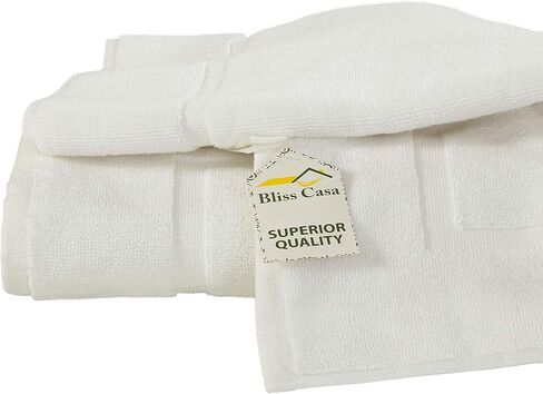 Bliss Casa Premium 100 ٪ Ring Ring Cotton Cotton Bath Hat ، مجموعة منشفة أرضية الحمام - حزمة من فوتو 2 ناعم وامتصاص فندق فاخر ، سبا ، دش وحوض استحمام الحصير قابلة للغسل 32 "x20" (رمادي) in Kuwait