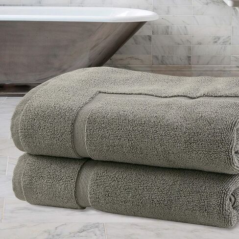 Bliss Casa Premium 100% Ring Spun Cotton Bath Mat, Bathroom Floor Towel Set - Pack of 2 Super Soft & Absorbent Luxury Hotel, Spa, Shower & Bath Tub Floor Mats Machine Washable 32"x20" (Grey) in Saudi Arabia