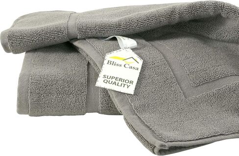Bliss Casa Premium 100% Ring Spun Cotton Bath Mat, Bathroom Floor Towel Set - Pack of 2 Super Soft & Absorbent Luxury Hotel, Spa, Shower & Bath Tub Floor Mats Machine Washable 32"x20" (Grey) in Saudi Arabia