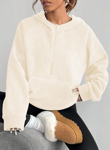 SHEWIN Womens Double Face Fleece Hoodies Fall Half Zip Sweatshirt 2025 in Saudi Arabia