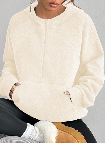 SHEWIN Womens Double Face Fleece Hoodies Fall Half Zip Sweatshirt 2025 in Saudi Arabia