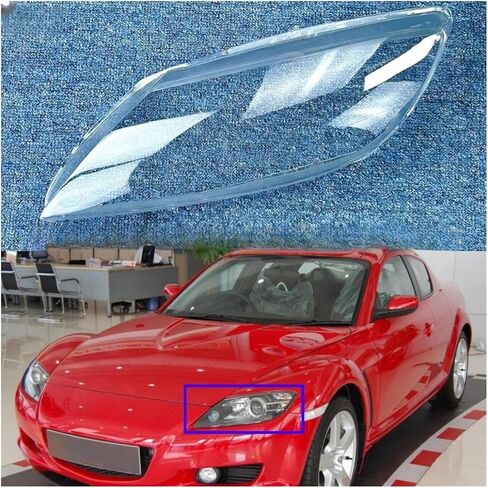 Headlight Housing Compatible For Mazda RX8 RX-8 2001 To 2010 Car Accessory Products Transparent PC Material Headlights Lamp Lens(Right) in Saudi Arabia
