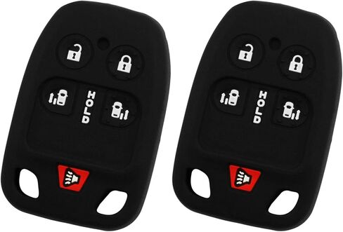 KeyGuardz Keyless Remote Car Key Fob Outer Shell Cover Soft Rubber Case 5 Button for Honda Odyssey N5F-A04TAA (Pack of 2) in Saudi Arabia