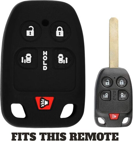 KeyGuardz Keyless Remote Car Key Fob Outer Shell Cover Soft Rubber Case 5 Button for Honda Odyssey N5F-A04TAA (Pack of 2) in Saudi Arabia