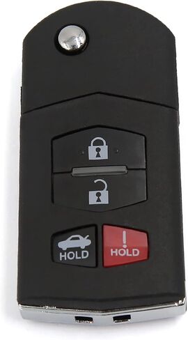 uxcell New Smart Remote Flip Key Fob Shell Case 4 Button for Mazda 3 5 RX-8 CX-7 CX-9 2007-2010 in Saudi Arabia