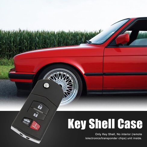 uxcell New Smart Remote Flip Key Fob Shell Case 4 Button for Mazda 3 5 RX-8 CX-7 CX-9 2007-2010 in Saudi Arabia