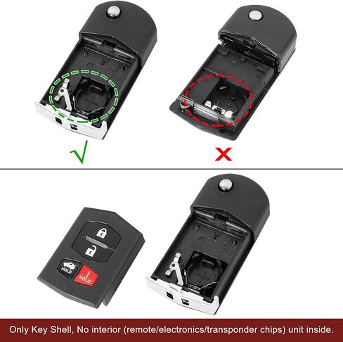 uxcell New Smart Remote Flip Key Fob Shell Case 4 Button for Mazda 3 5 RX-8 CX-7 CX-9 2007-2010 in Saudi Arabia