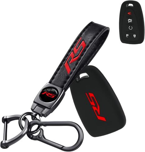 RS Silicone Key Fob مع سلسلة مفاتيح متوافقة مع Quarinox Camaro Malibu Cruze Impala Traverse Blazer (R-Red) in Kuwait