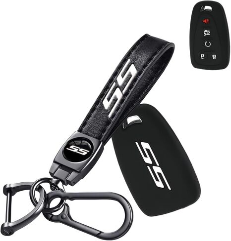 RS Silicone Key Fob مع سلسلة مفاتيح متوافقة مع Quarinox Camaro Malibu Cruze Impala Traverse Blazer (R-Red) in Kuwait