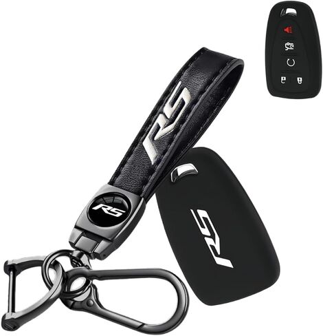 RS Silicone Key Fob مع سلسلة مفاتيح متوافقة مع Quarinox Camaro Malibu Cruze Impala Traverse Blazer (R-Red) in Kuwait
