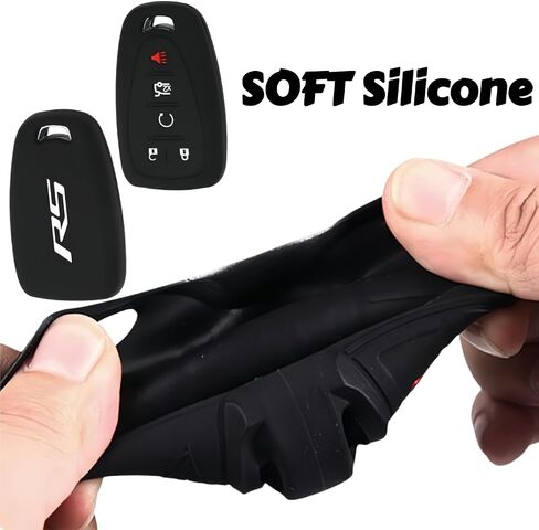 RS Silicone Key Fob مع سلسلة مفاتيح متوافقة مع Quarinox Camaro Malibu Cruze Impala Traverse Blazer (R-Red) in Kuwait