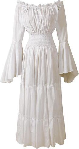 Renaissance Chemise 100% Cotton Medieval Dress Costume Mythic Mystic Forest Sword Mistress in Kuwait