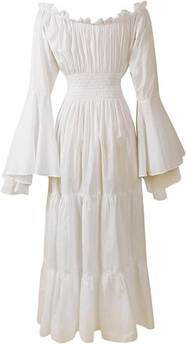 Renaissance Chemise 100% Cotton Medieval Dress Costume Mythic Mystic Forest Sword Mistress in Kuwait