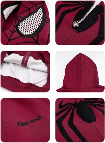 Y2K Hip Hop Embroidery Spider Hoodie full zip up harajuku streetwear cherced chaved kawaii sweatshirts sweatshirts in Kuwait