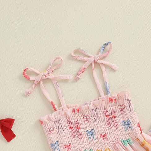 Lamuusaa Toddler Baby Girl Clothes Sleeveless Strawberry Crop Tops Cotton Linen Wide Leg Pants Summer Outfits 6M-4T in Kuwait