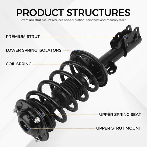 Parod 172200 172199 5780 Struts الأمامية والخلفية لامتصاص الصدمات الملاءمة للفترة 2004-2005 Chevy Malibu ، LS ، LT ، 2006-2007 LS ، LT ، LTZ ، SS ، 2008 Classic LS ، Classic LT 4PCS in Saudi Arabia
