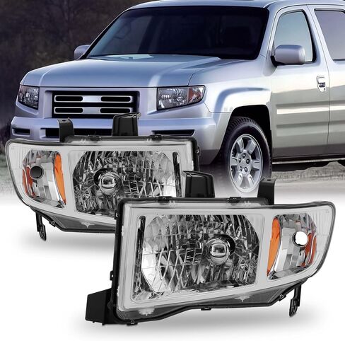 Akkon - Honda Ridgeline OE استبدال Chrome Bezel المصابيح الأمامية سائق/رأس الراكب زوج جديد in Saudi Arabia