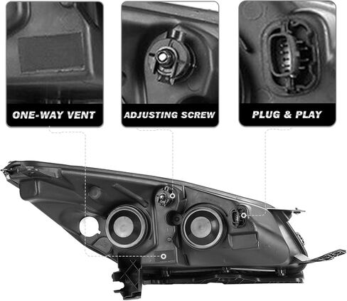 Headlight Assembly Compatible with 2013-2016 Ford Escape Replacement Headlamp, Left Driver Side in Saudi Arabia