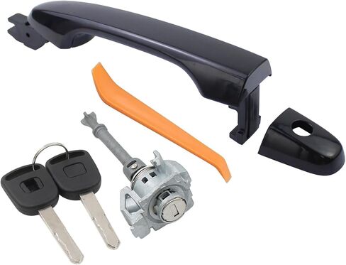 MOTOKU Front Left Exterior Door Handle Black and Door Lock Cylinder Kit w/Keys for Honda CR-V 2012-2016 Civic 2012-2015 in Saudi Arabia