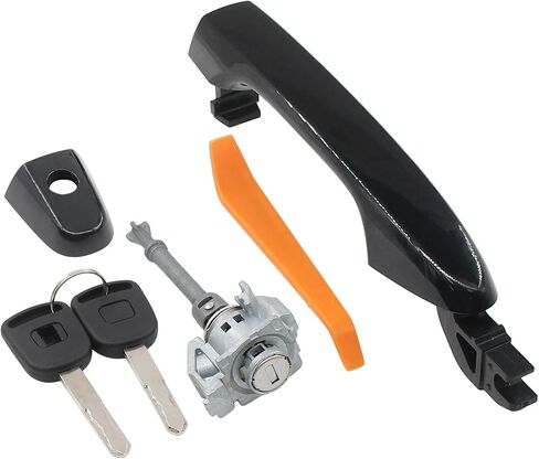 MOTOKU Front Left Exterior Door Handle Black and Door Lock Cylinder Kit w/Keys for Honda CR-V 2012-2016 Civic 2012-2015 in Saudi Arabia