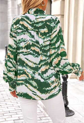 BTFBM Spring Fashion 2025 Button Down Long Sleeve Blouses for Women Dressy Casual V Neck Loose Printed Boho Tops Shirts in Saudi Arabia