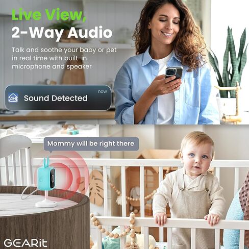 GEERIT BABY MONTRY مع الكاميرا و WIFI - 2K فيديو Camera Camera Monitor W/Motion & Pkry Clank in Kuwait