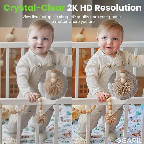 GEERIT BABY MONTRY مع الكاميرا و WIFI - 2K فيديو Camera Camera Monitor W/Motion & Pkry Clank in Kuwait