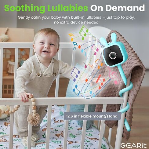 GEERIT BABY MONTRY مع الكاميرا و WIFI - 2K فيديو Camera Camera Monitor W/Motion & Pkry Clank in Kuwait