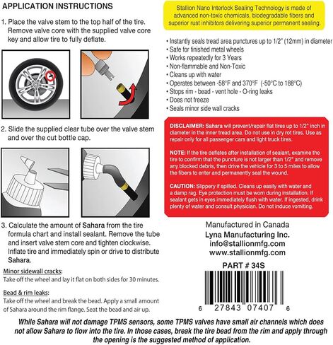 Sahara High Speed Tyre Sealant - أداء فائق - إصلاح الإطارات - توقف التوقف - تمديد عمر الإطارات - كل الطقس - عالي السرعة - السرعة البطيئة - ARDL المعتمدة (34 أوقية زجاجة ، الصحراء) in Saudi Arabia