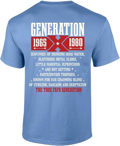 Trenz Shirt Company Gen X Survivors '65 -'80 The True FAFO Generation Graphic Mens T-Shirt in Saudi Arabia