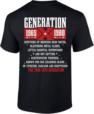 Trenz Shirt Company Gen X Survivors '65 -'80 The True FAFO Generation Graphic Mens T-Shirt in Kuwait
