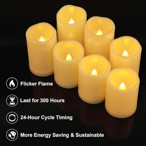 Aignis flickering شموع لا طعم فيها بطارية شموع تديرها الشموع مع توقيت عن بُعد للمنزل/الزفاف/عيد ميلاد/ديكور العطلات ، مجموعة الشعلة ثلاثية الأبعاد الكرز من 3 (D3 XH4 5 "6") in Saudi Arabia